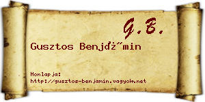 Gusztos Benjámin névjegykártya