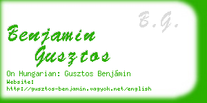 benjamin gusztos business card